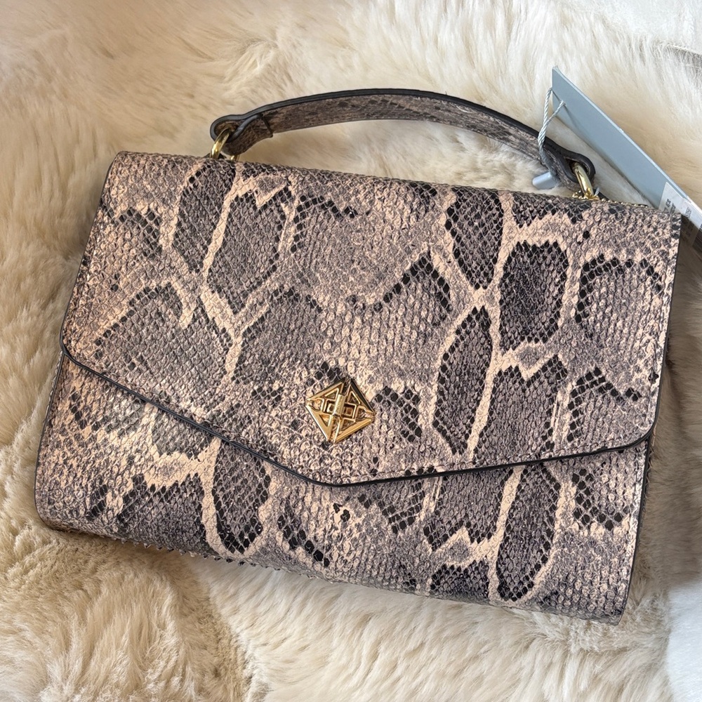 Antonio Melani Leather Snake Skin Crossbody Bag